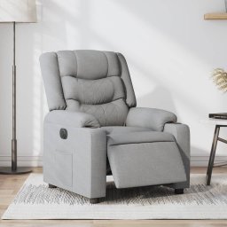 Gossi fotoliu rabatabil electric, gri deschis, textil