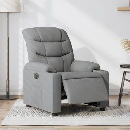 Gossi fotoliu rabatabil electric, gri deschis, textil
