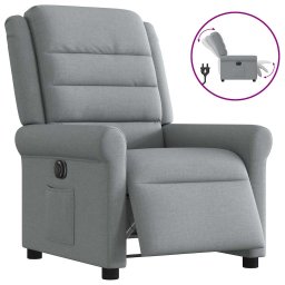 Gossi fotoliu rabatabil electric, gri deschis, textil