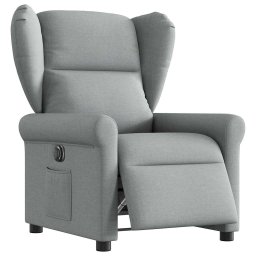 Gossi fotoliu rabatabil electric, gri deschis, textil