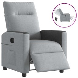 Gossi fotoliu rabatabil electric, gri deschis, textil