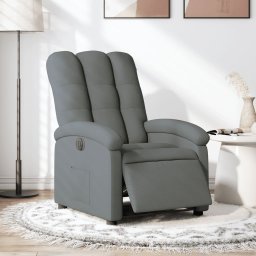 Gossi fotoliu rabatabil electric, gri inchis, material textil
