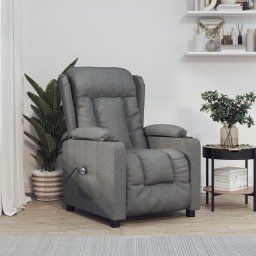Gossi fotoliu rabatabil electric, gri inchis, material textil