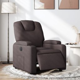Gossi fotoliu rabatabil electric, maro inchis, material textil
