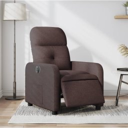 Gossi fotoliu rabatabil electric, maro inchis, material textil