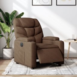 Gossi fotoliu rabatabil electric, maro, material textil