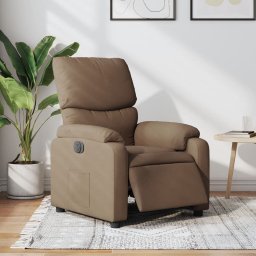 Gossi fotoliu rabatabil electric, maro, material textil