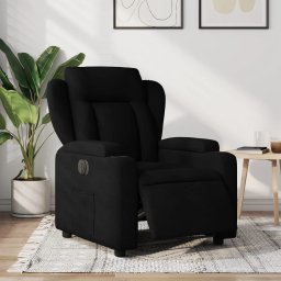Gossi fotoliu rabatabil electric, negru, material textil