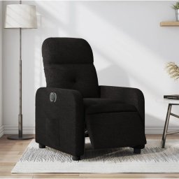 Gossi fotoliu rabatabil electric, negru, material textil