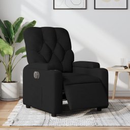 Gossi fotoliu rabatabil electric, negru, material textil