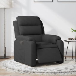 Gossi fotoliu rabatabil electric, negru, material textil