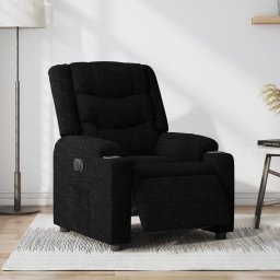 Gossi fotoliu rabatabil electric, negru, material textil