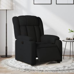Gossi fotoliu rabatabil electric, negru, material textil