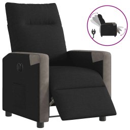 Gossi fotoliu rabatabil electric, negru, material textil