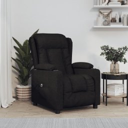 Gossi fotoliu rabatabil electric, negru, material textil