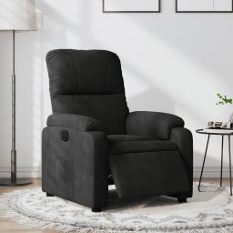 Gossi fotoliu rabatabil electric, negru, microfibra