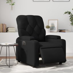 Gossi fotoliu rabatabil electric, negru, piele ecologica