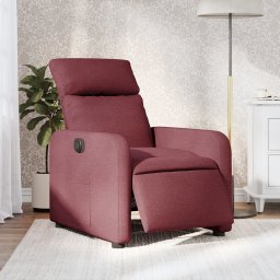 Gossi fotoliu rabatabil electric, rosu vin, material textil