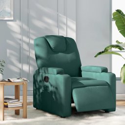 Gossi fotoliu rabatabil electric, verde inchis, material textil