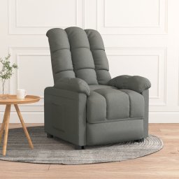 Gossi fotoliu rabatabil, gri inchis, material textil