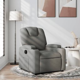 Gossi fotoliu rabatabil, gri inchis, material textil