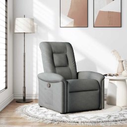 Gossi fotoliu rabatabil, gri inchis, material textil