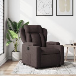 Gossi fotoliu rabatabil, maro inchis, material textil