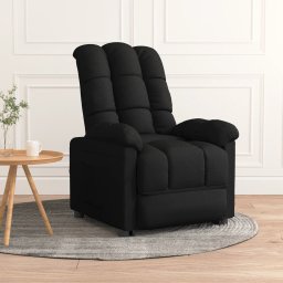 Gossi fotoliu rabatabil, negru, material textil