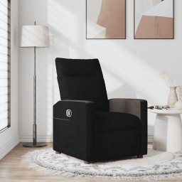 Gossi fotoliu rabatabil, negru, material textil