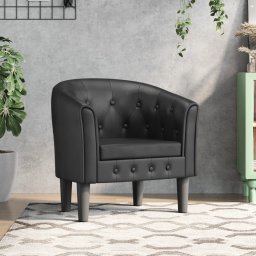 Gossi fotoliu tip cuva, negru, piele ecologica