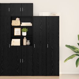Gossi highboard stejar negru 40x42.5x185 cm lemn prelucrat