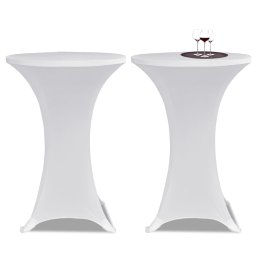 Gossi husa de masa cu picior Ø70 cm, 2 buc., alb, elastic