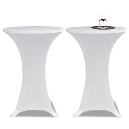 Gossi husa de masa cu picior Ø80 cm, 2 buc., alb, elastic