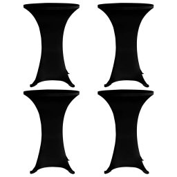 Gossi husa de masa cu picior, 4 buc., negru, Ø80 cm, elastic