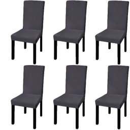Gossi huse de scaun elastice drepte, 6 buc., antracit