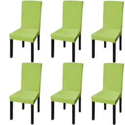 Gossi huse de scaun elastice drepte, 6 buc., verde