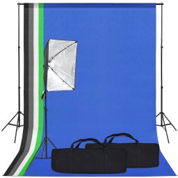 Gossi kit studio foto cu lumina softbox si fundal