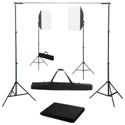 Gossi kit studio foto cu lumini softbox si fundal