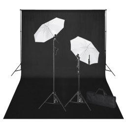 Gossi kit studio foto, fundal negru, 600 x 300 & lumini