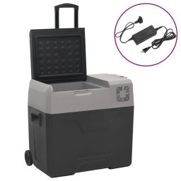 Gossi lada frigorifica cu roata&adaptor 40 l negru&gri polipropilena