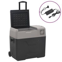 Gossi lada frigorifica cu roata&adaptor 50 l negru/gri polipropilena