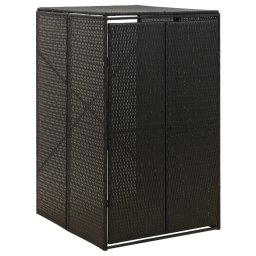 Gossi magazie de pubela cu roti, negru, 70x80x117 cm, poliratan