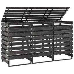 Gossi magazie de pubele tripla, 210x75x121 cm, lemn masiv pin vopsit