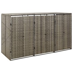 Gossi magazie de pubele tripla, gri, 207x80x117 cm, poliratan