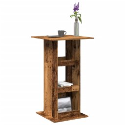 Gossi masa bar cu depozitare lemn vechi, 60x60x102 cm, lemn prelucrat