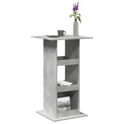 Gossi masa bar cu depozitare, gri beton, 60x60x102 cm, lemn prelucrat