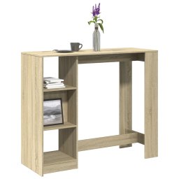 Gossi masa bar cu raft stejar sonoma, 124x46x103,5 cm, lemn prelucrat