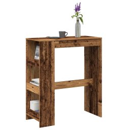 Gossi masa bar cu rafturi, lemn vechi, 90x40x103,5 cm, lemn prelucrat