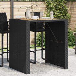 Gossi masa bar gradina blat lemn acacia negru 105x80x110 cm poliratan
