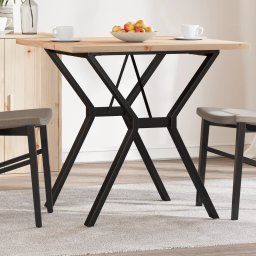 Gossi masa bucatarie, cadru y, 80x80x75,5 cm lemn masiv pin si oţel